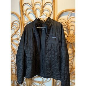 Patagonia Nano Puff Jacket Womens XL Black Quilted Full Zip Insulated Puffer